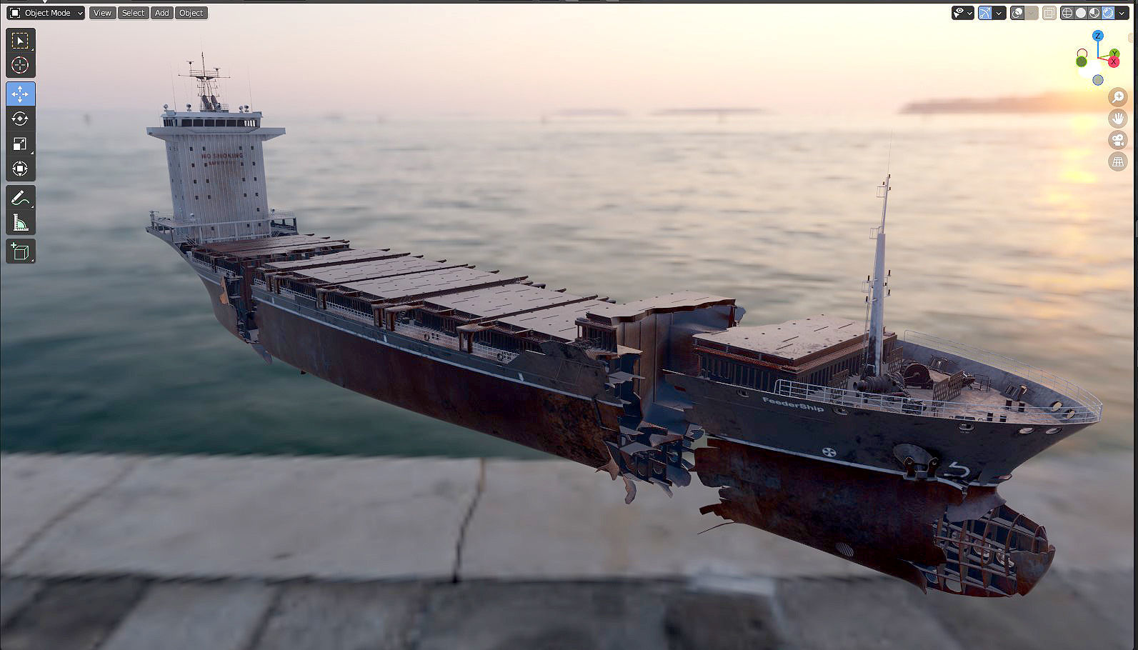 Shipwreck  Container Feeder  3D model_31