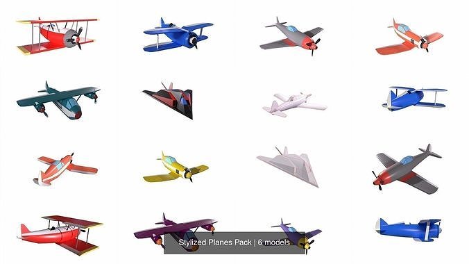 Stylized Planes Pack 3D Model Collection