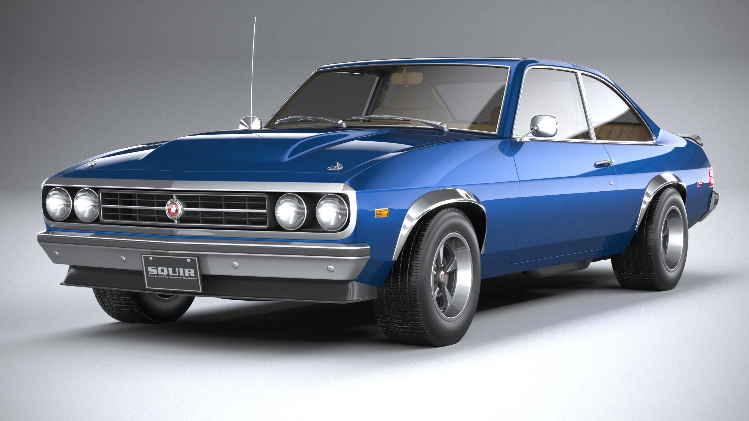 Generic Coupe 1978 with interior 3D model_2