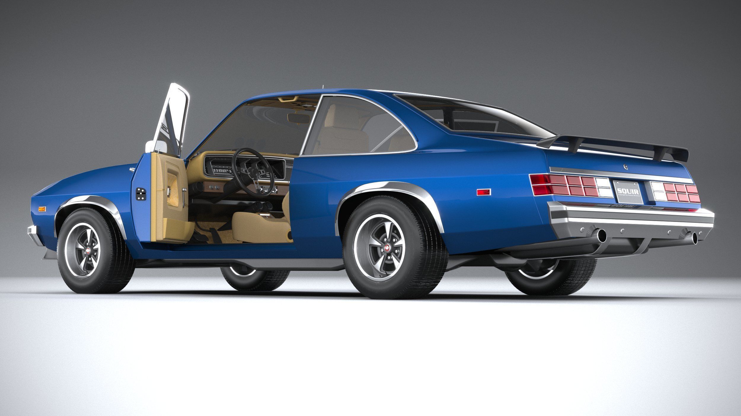 Generic Coupe 1978 with interior 3D model_21