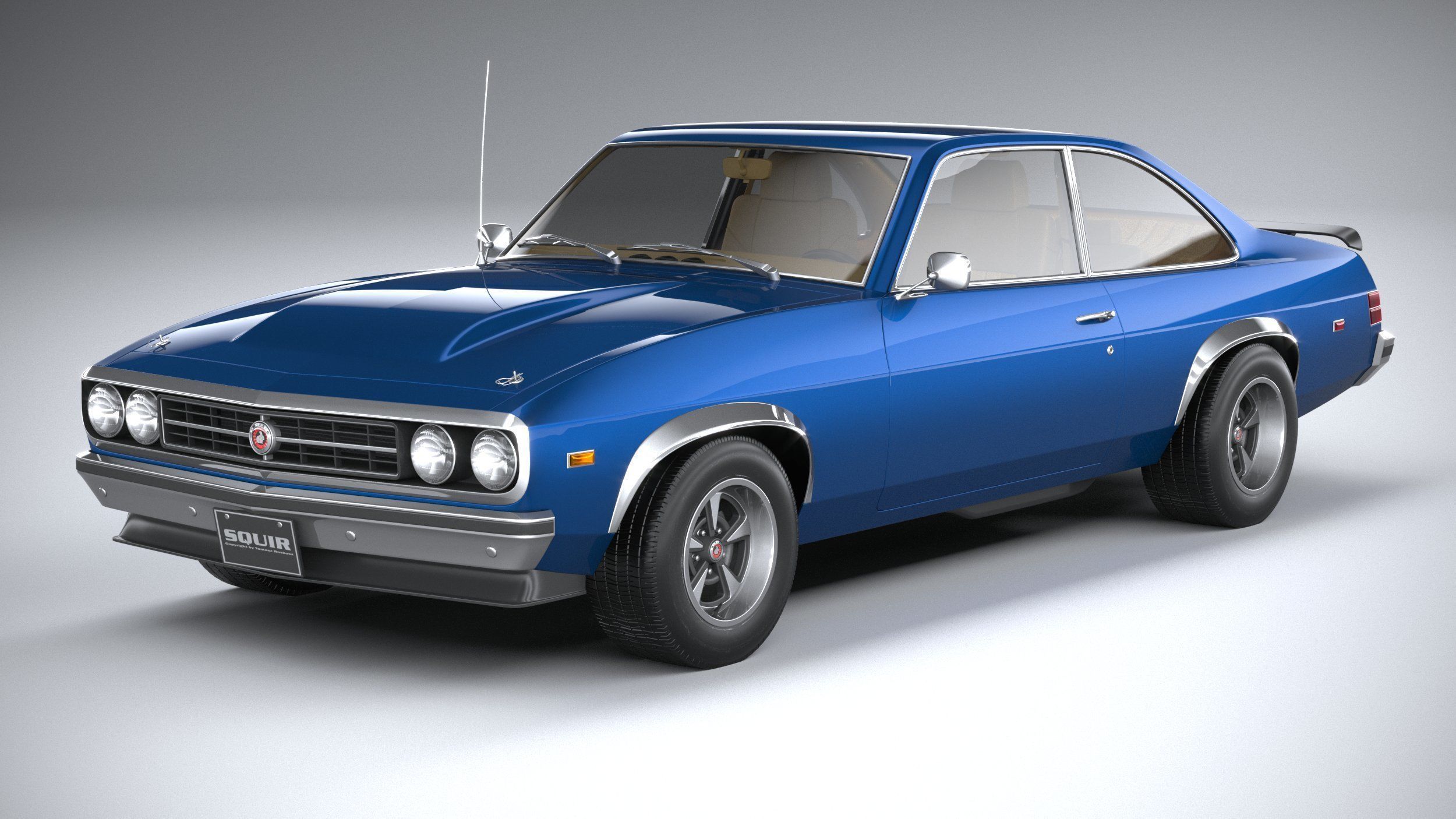 Generic Coupe 1978 with interior 3D model_1
