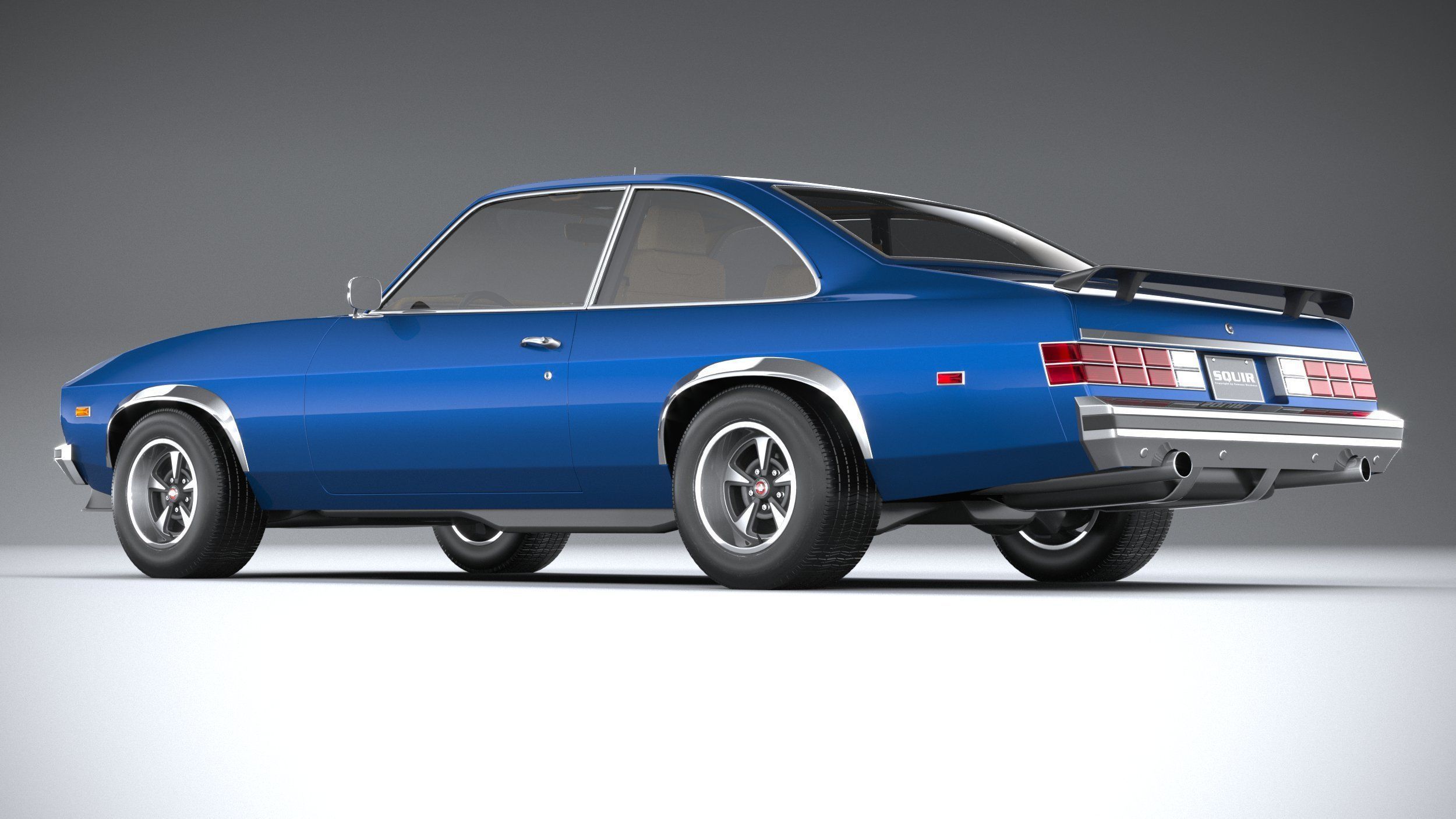 Generic Coupe 1978 with interior 3D model_5