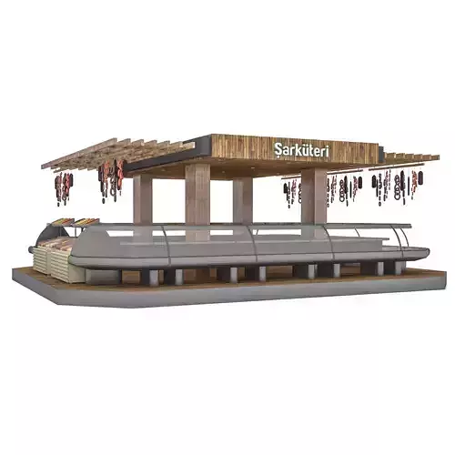 3d delicatessen 3D model sakkari meat counter Low-poly 3D model