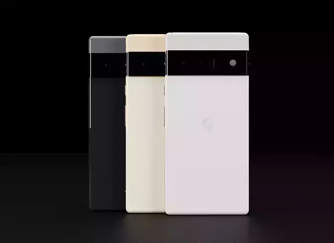 Google Pixel 6 Pro in Official Colors and Design Low-poly 3D model