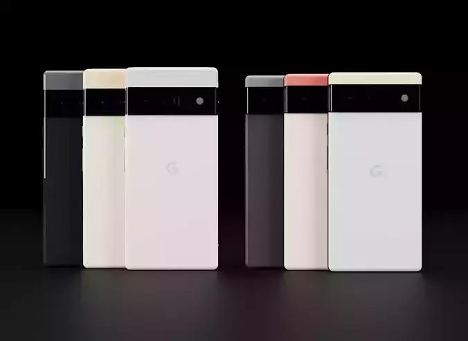 Google Pixel 6 and 6 Pro in Official Colors and Design 3D Model Collection