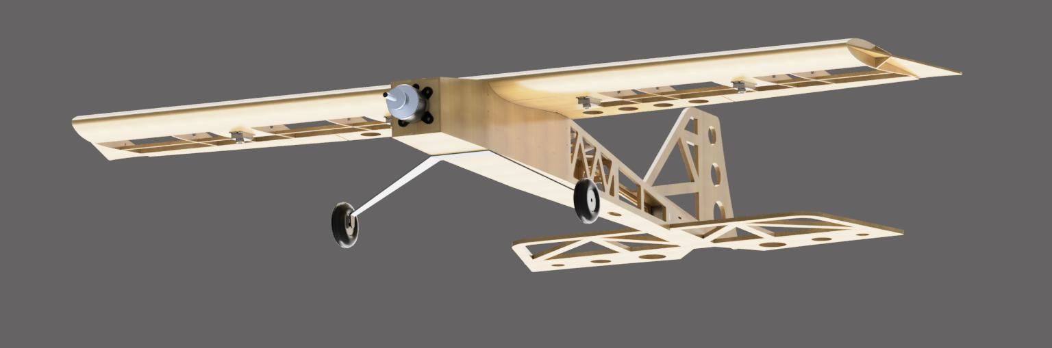 Stick 40 RC Airplane Laser Cut Parts Assembly 3D print model_7