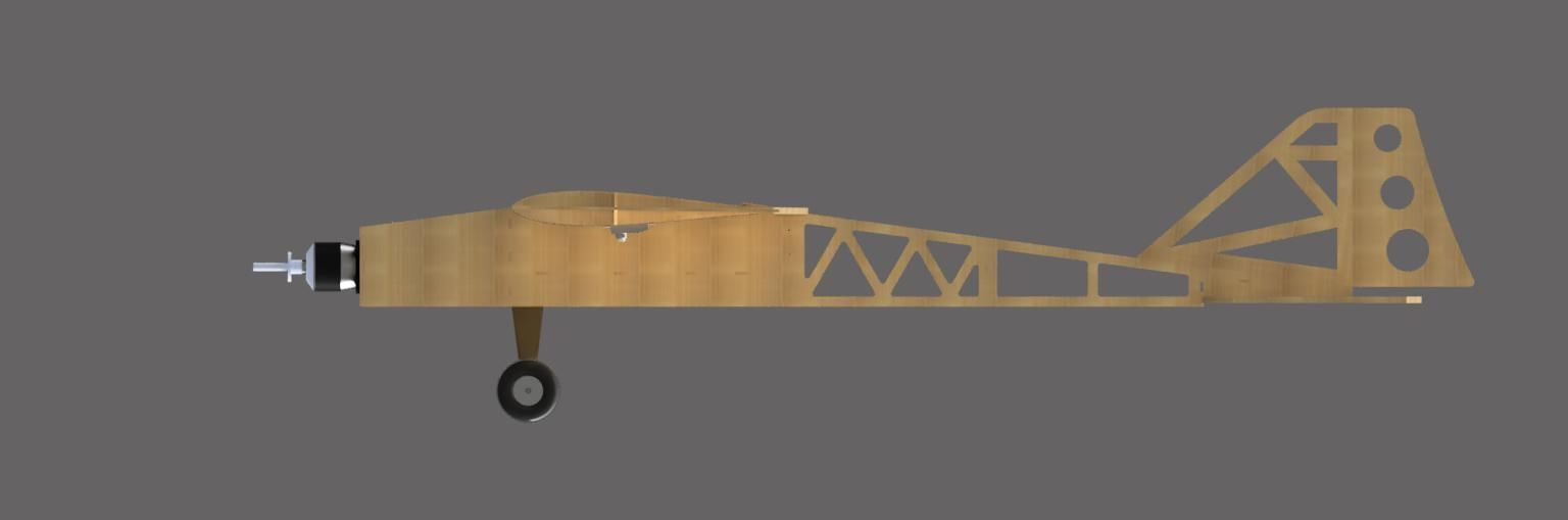 Stick 40 RC Airplane Laser Cut Parts Assembly 3D print model_1