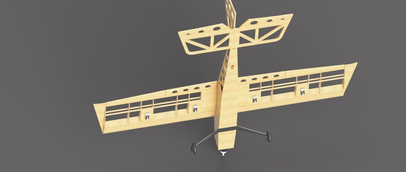 Stick 40 RC Airplane Laser Cut Parts Assembly 3D print model_6