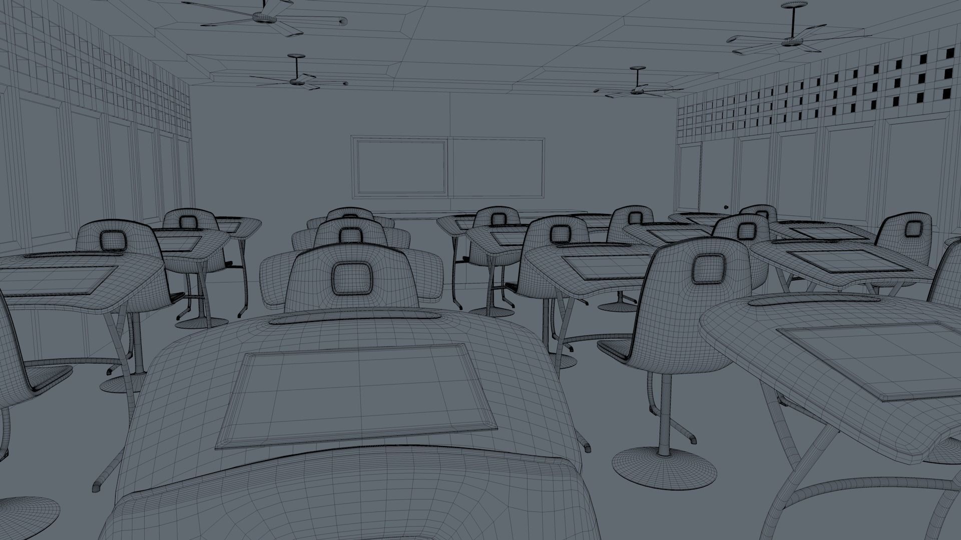 Class Room 3D model_16