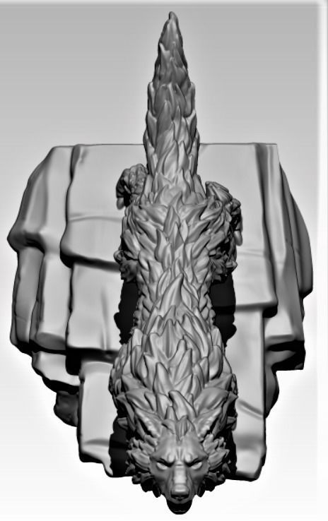 Winter Wolf Howling 3D print model_4