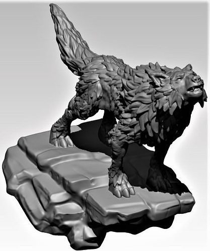 Winter Wolf Howling  3D print model