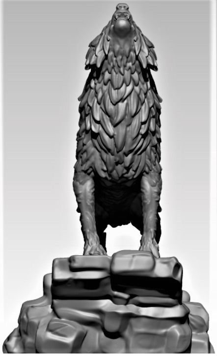 Winter Wolf Howling 3D print model_6
