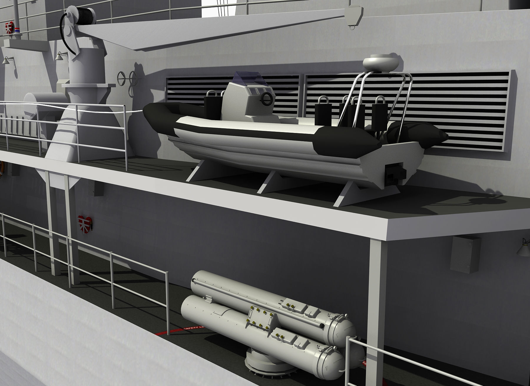 AUSTRALIAN AND NEW ZEALAND MEKO CLASS FRIGATE 3D model_29