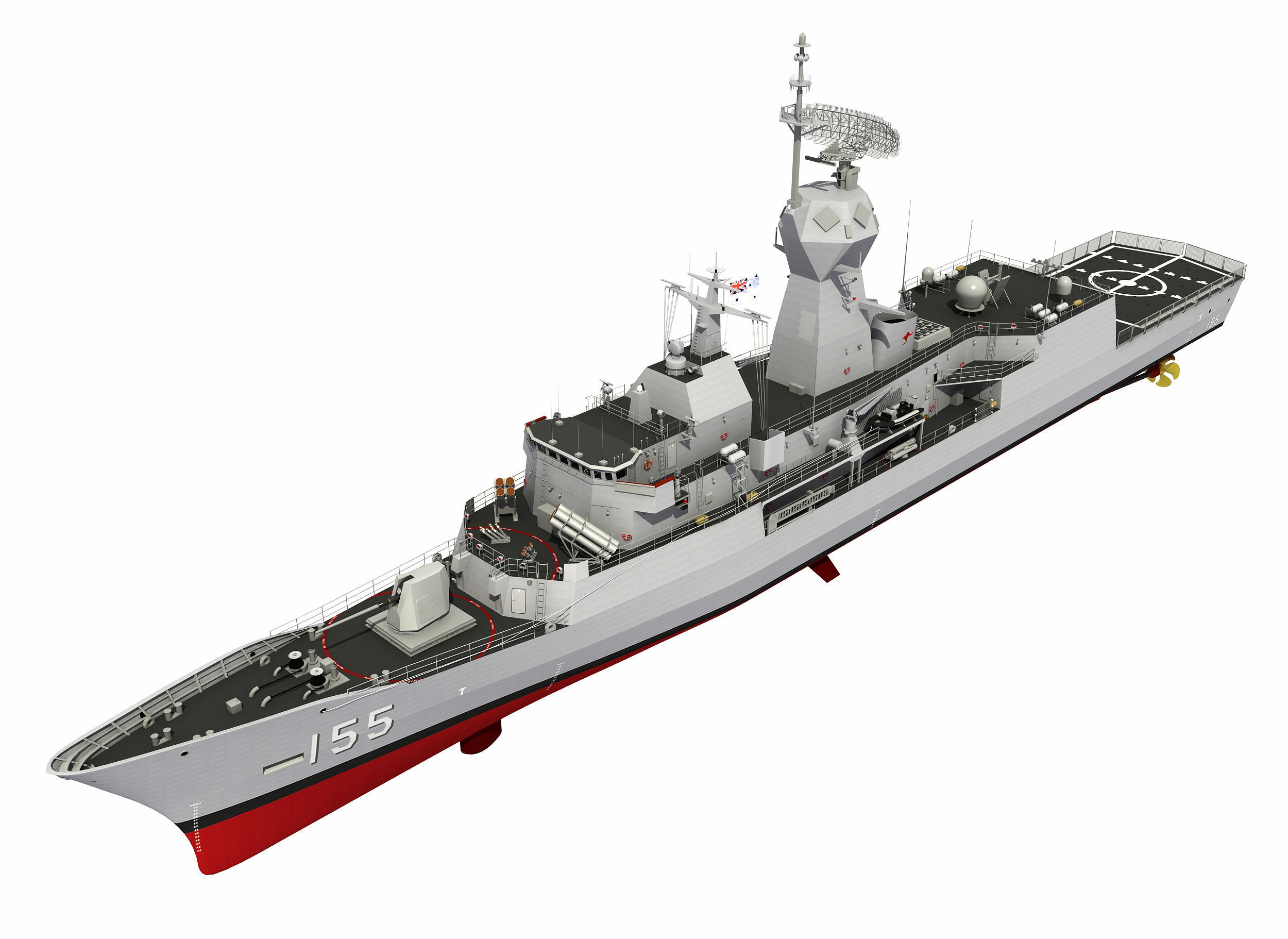 AUSTRALIAN AND NEW ZEALAND MEKO CLASS FRIGATE 3D model_4