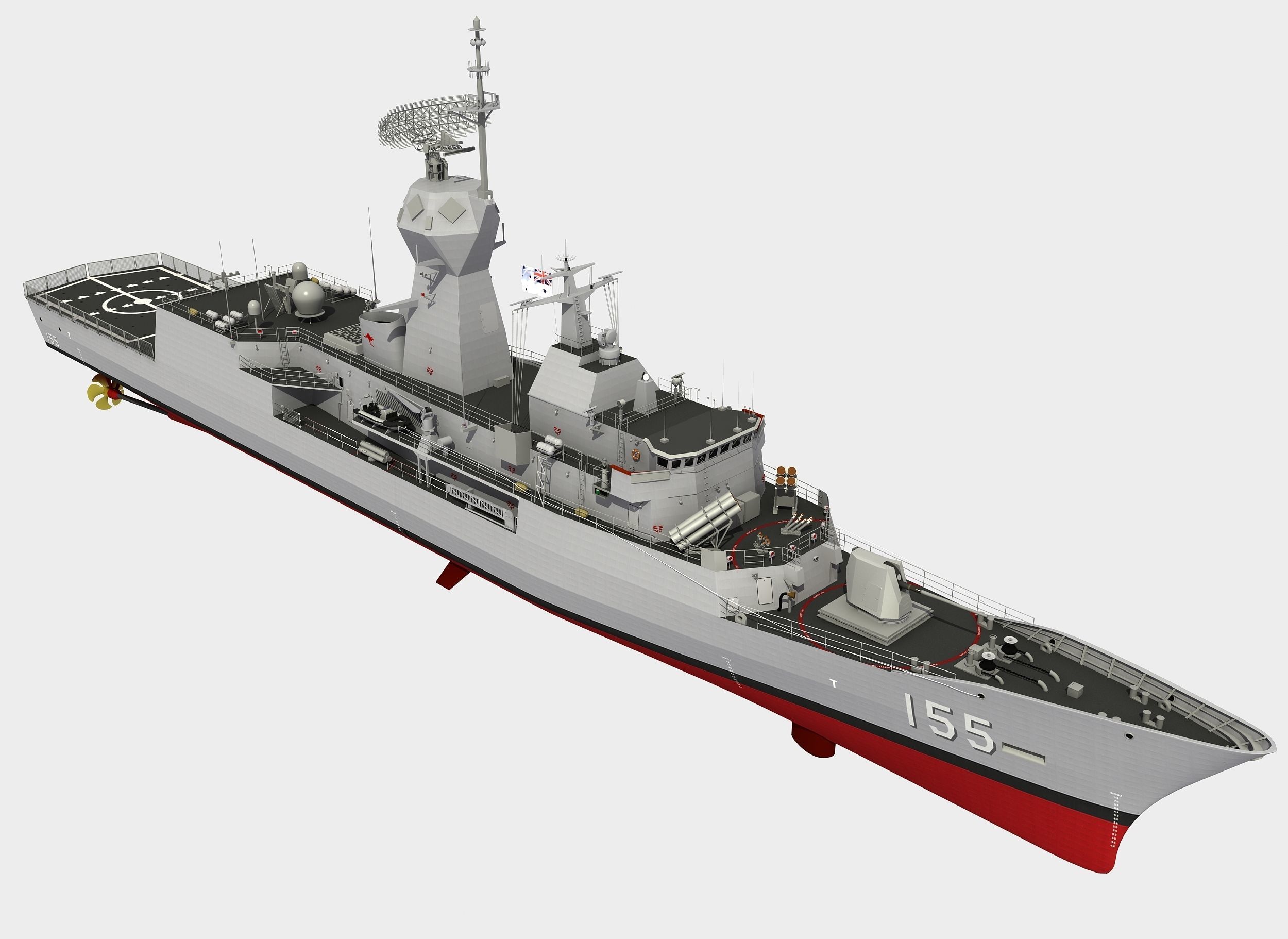 AUSTRALIAN AND NEW ZEALAND MEKO CLASS FRIGATE 3D model_25