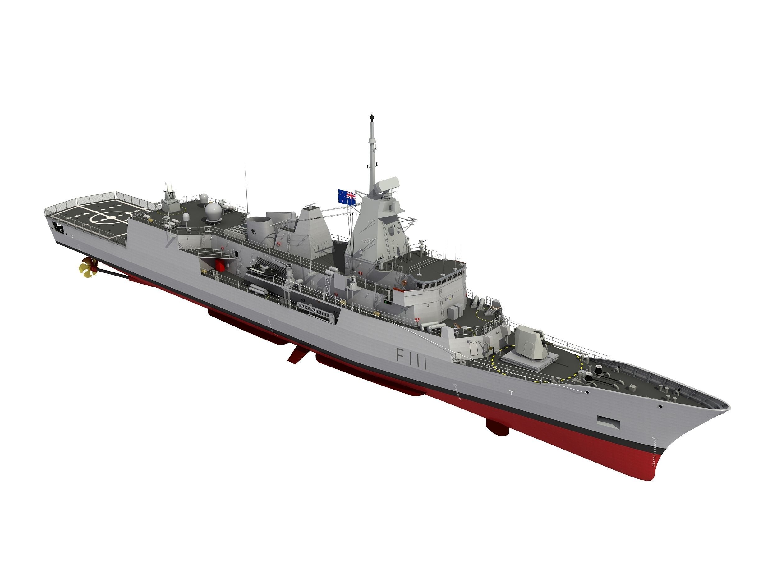 AUSTRALIAN AND NEW ZEALAND MEKO CLASS FRIGATE 3D model_33