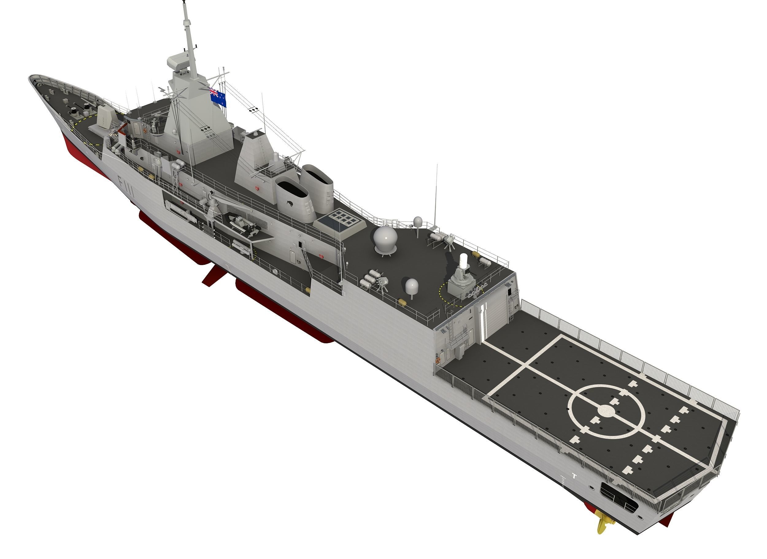 AUSTRALIAN AND NEW ZEALAND MEKO CLASS FRIGATE 3D model_37
