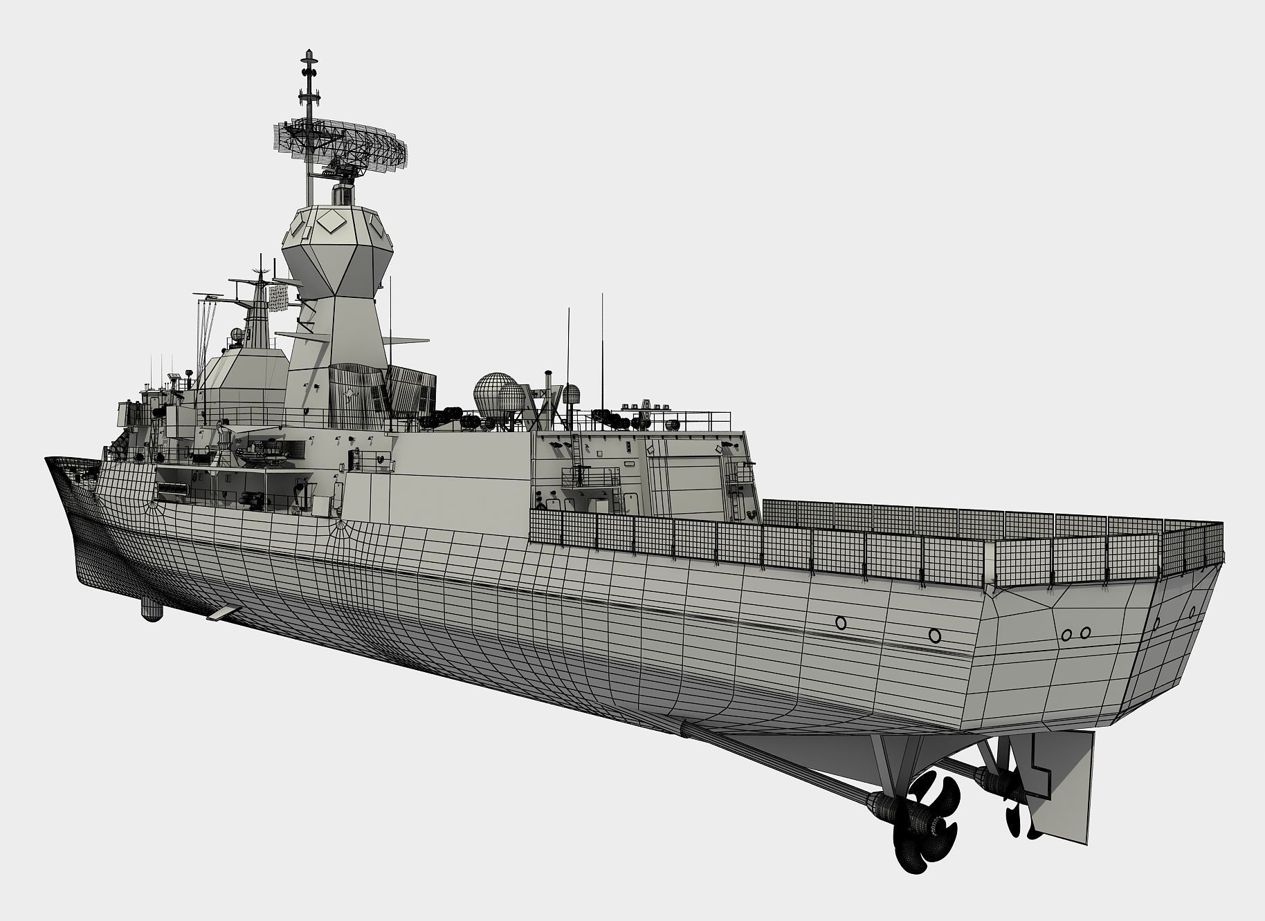 AUSTRALIAN AND NEW ZEALAND MEKO CLASS FRIGATE 3D model_12