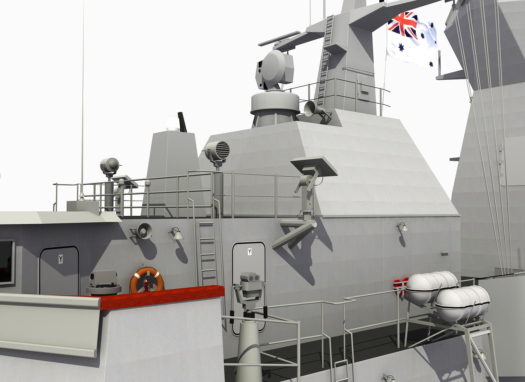 AUSTRALIAN AND NEW ZEALAND MEKO CLASS FRIGATE 3D model_22