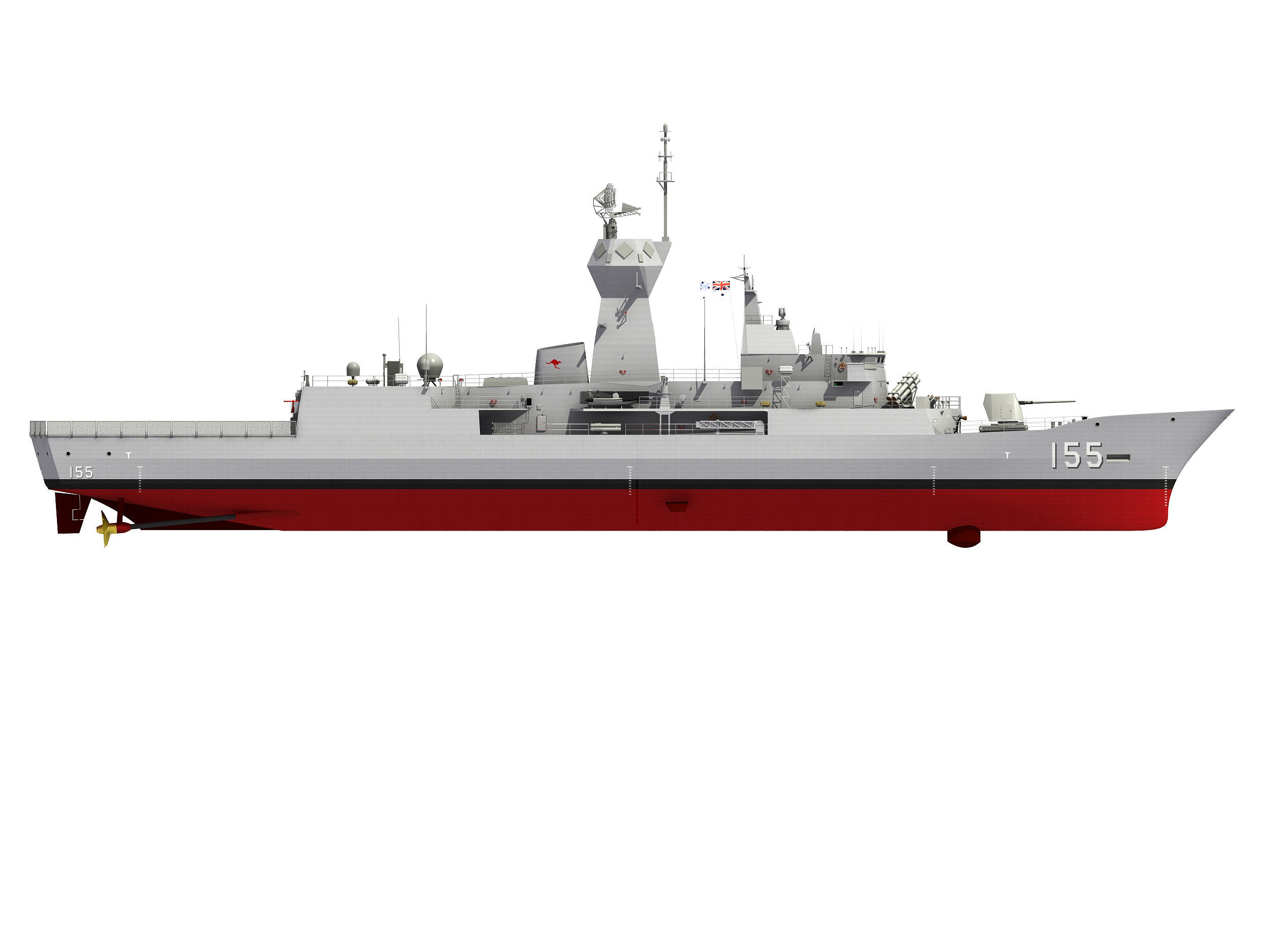 AUSTRALIAN AND NEW ZEALAND MEKO CLASS FRIGATE 3D model_8