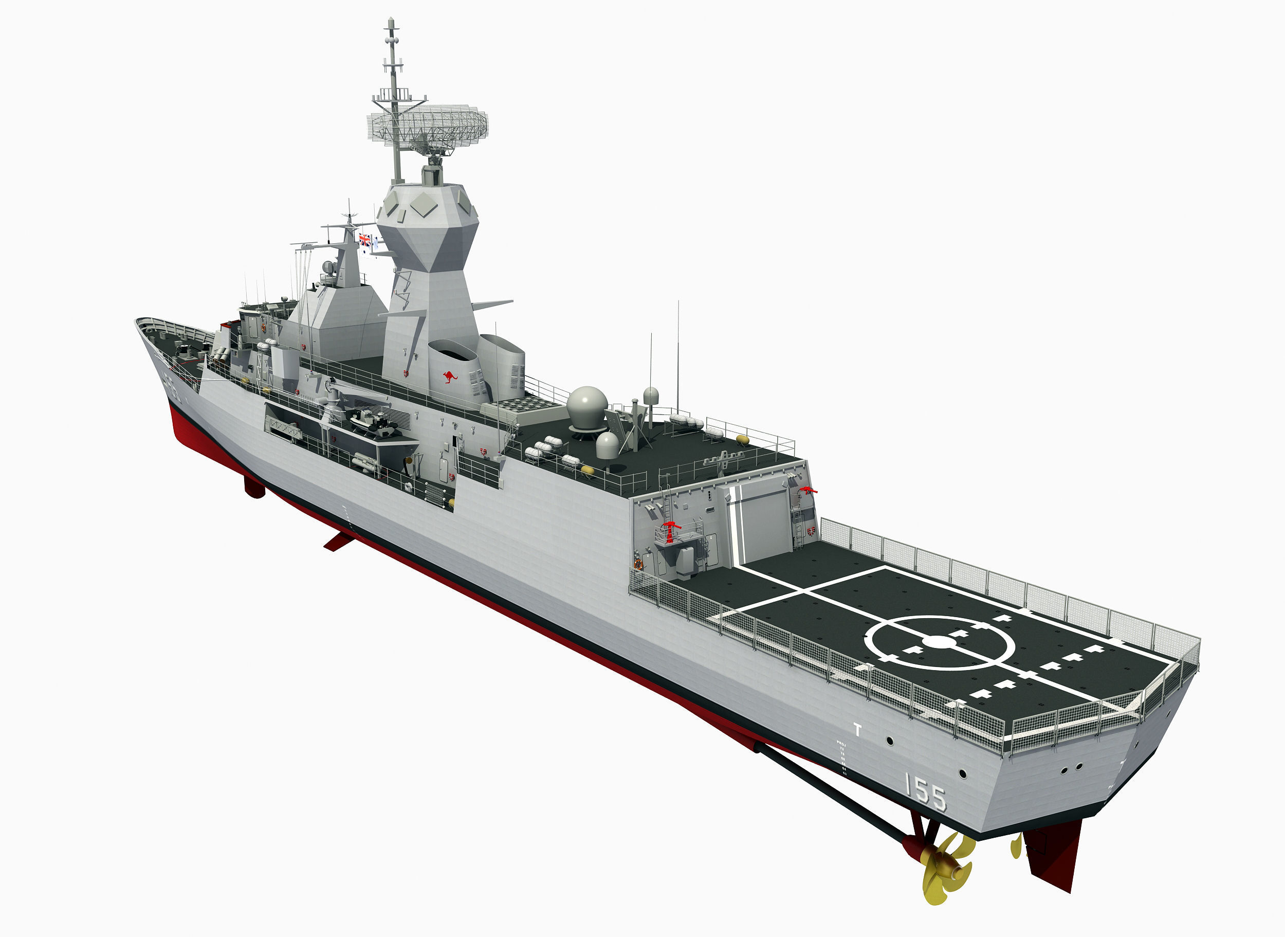 AUSTRALIAN AND NEW ZEALAND MEKO CLASS FRIGATE 3D model_28