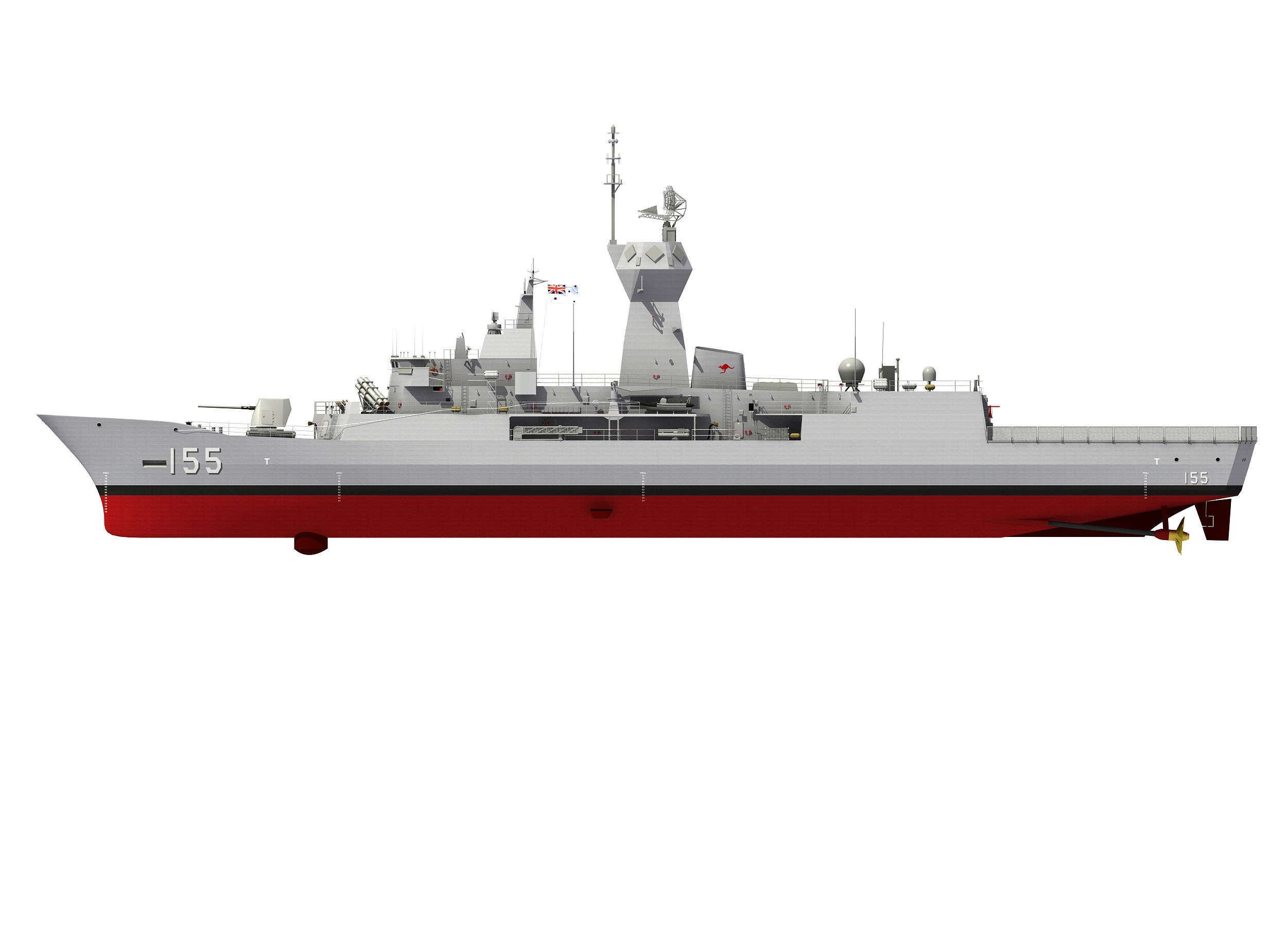 AUSTRALIAN AND NEW ZEALAND MEKO CLASS FRIGATE 3D model_10