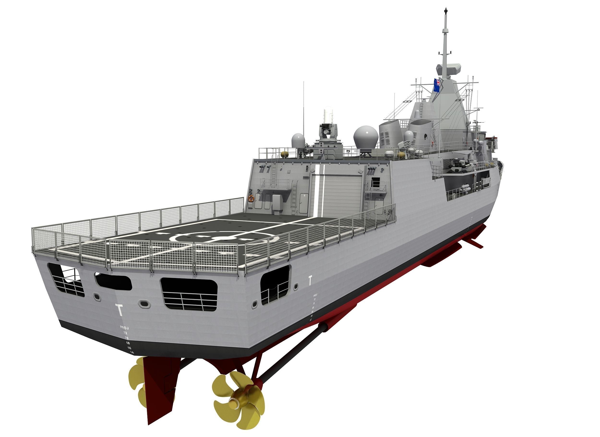 AUSTRALIAN AND NEW ZEALAND MEKO CLASS FRIGATE 3D model_34