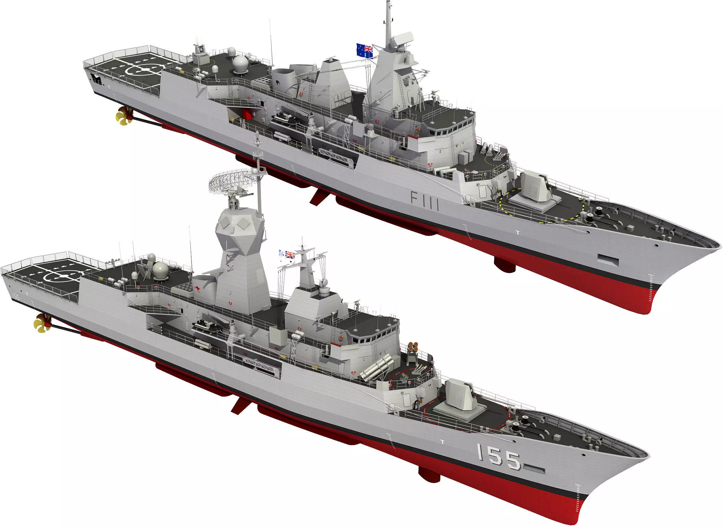AUSTRALIAN AND NEW ZEALAND MEKO CLASS FRIGATE 3D model_0