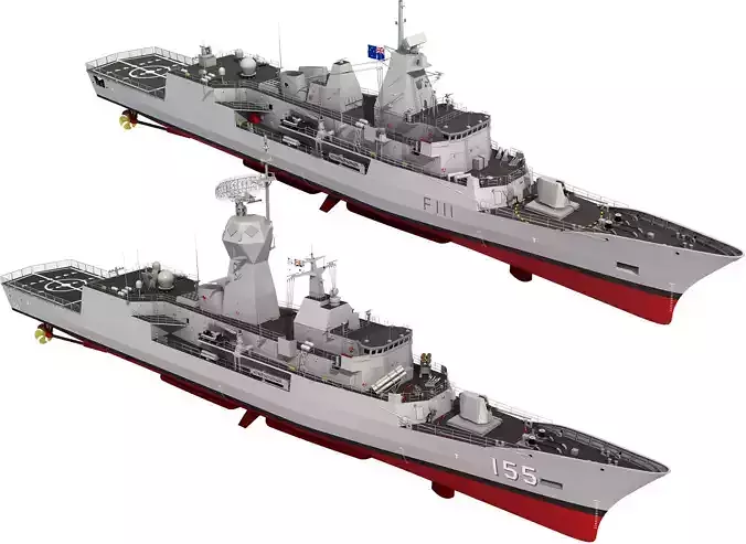 AUSTRALIAN AND NEW ZEALAND MEKO CLASS FRIGATE 3D model