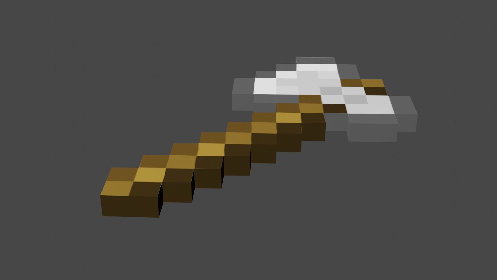MINECRAFT IRON AXE MODEL Free low-poly 3D model_1