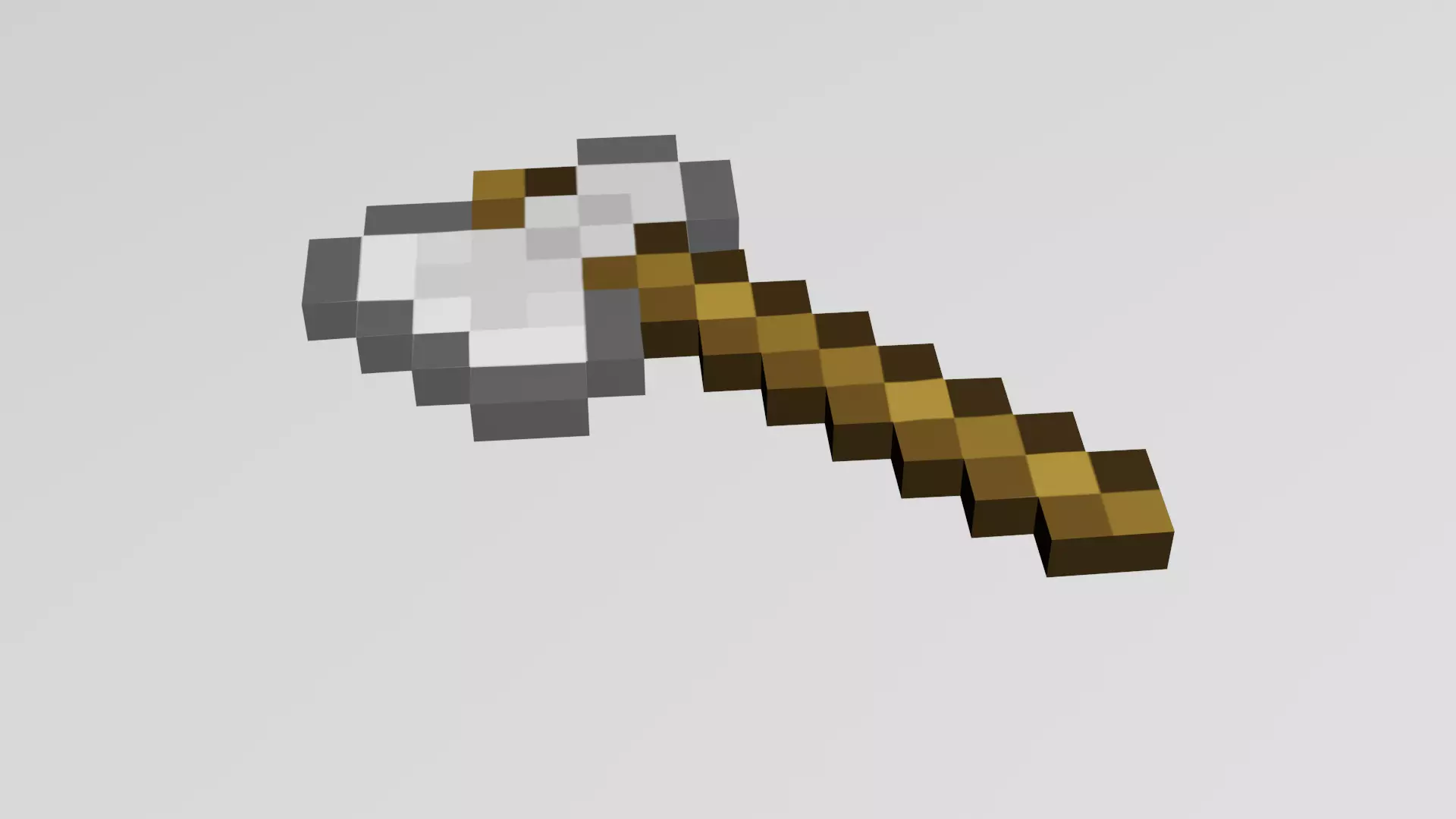 MINECRAFT IRON AXE MODEL Free low-poly 3D model_0
