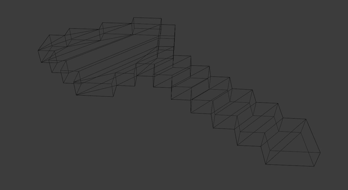 MINECRAFT IRON AXE MODEL Free low-poly 3D model_5