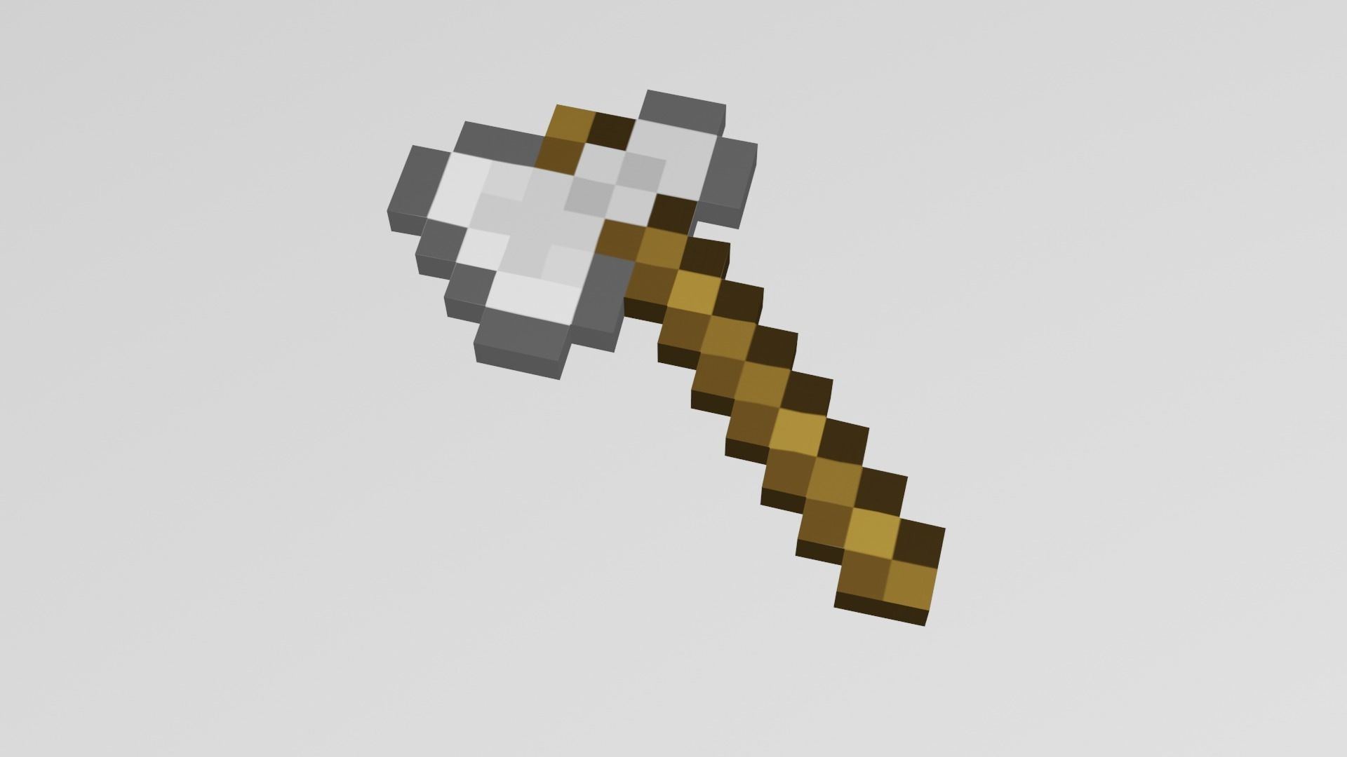 MINECRAFT IRON AXE MODEL Free low-poly 3D model_2