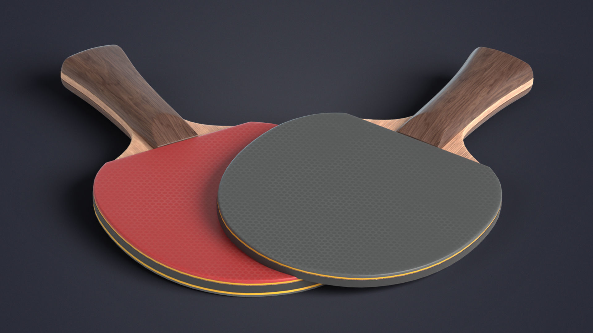 Table Tennis Racket Low-poly 3D model_7