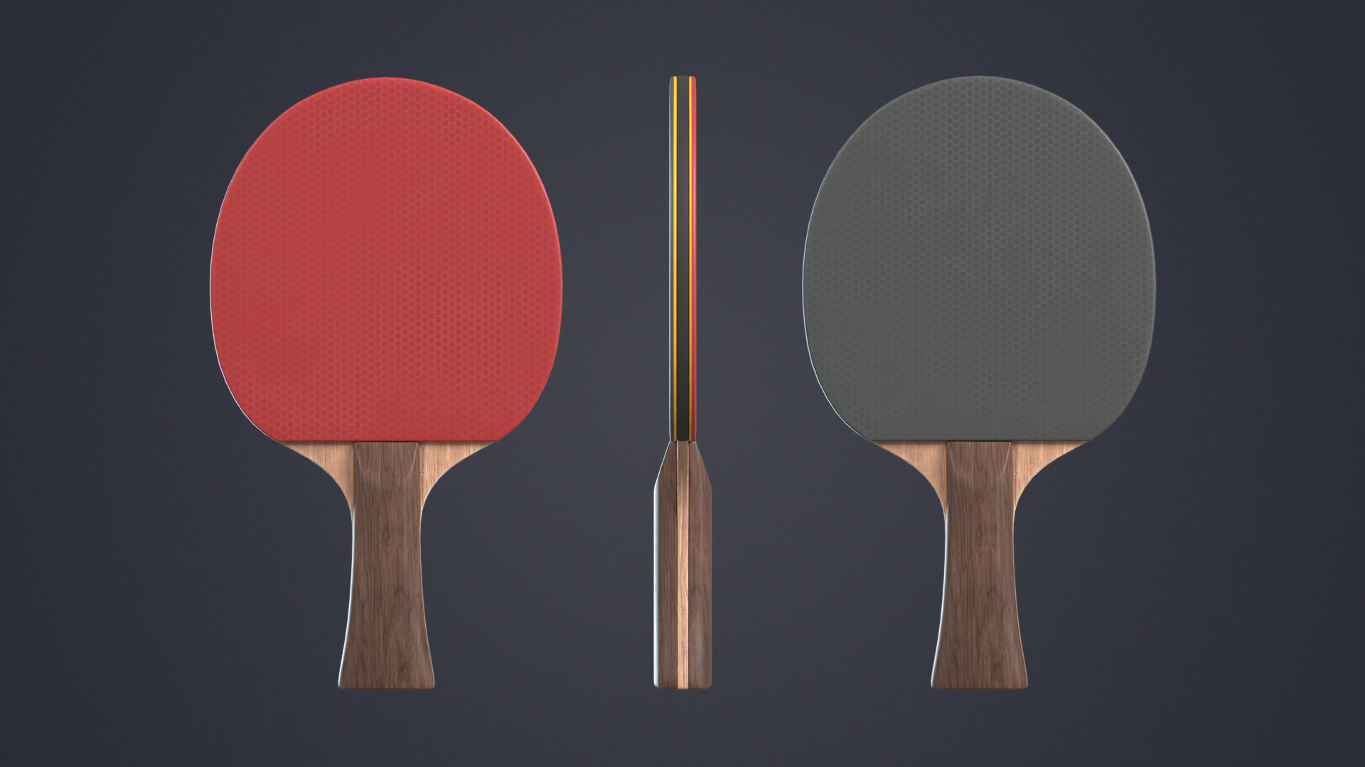 Table Tennis Racket Low-poly 3D model_4
