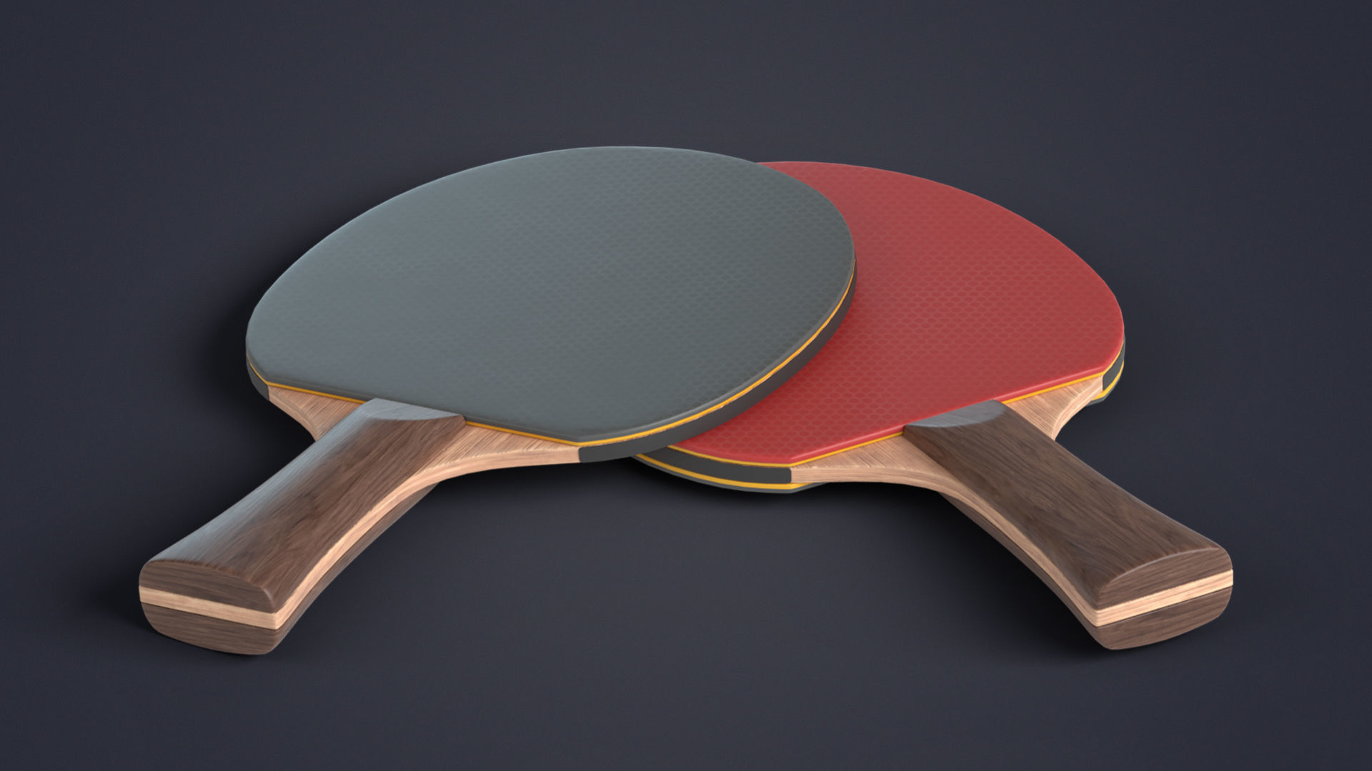 Table Tennis Racket Low-poly 3D model_5