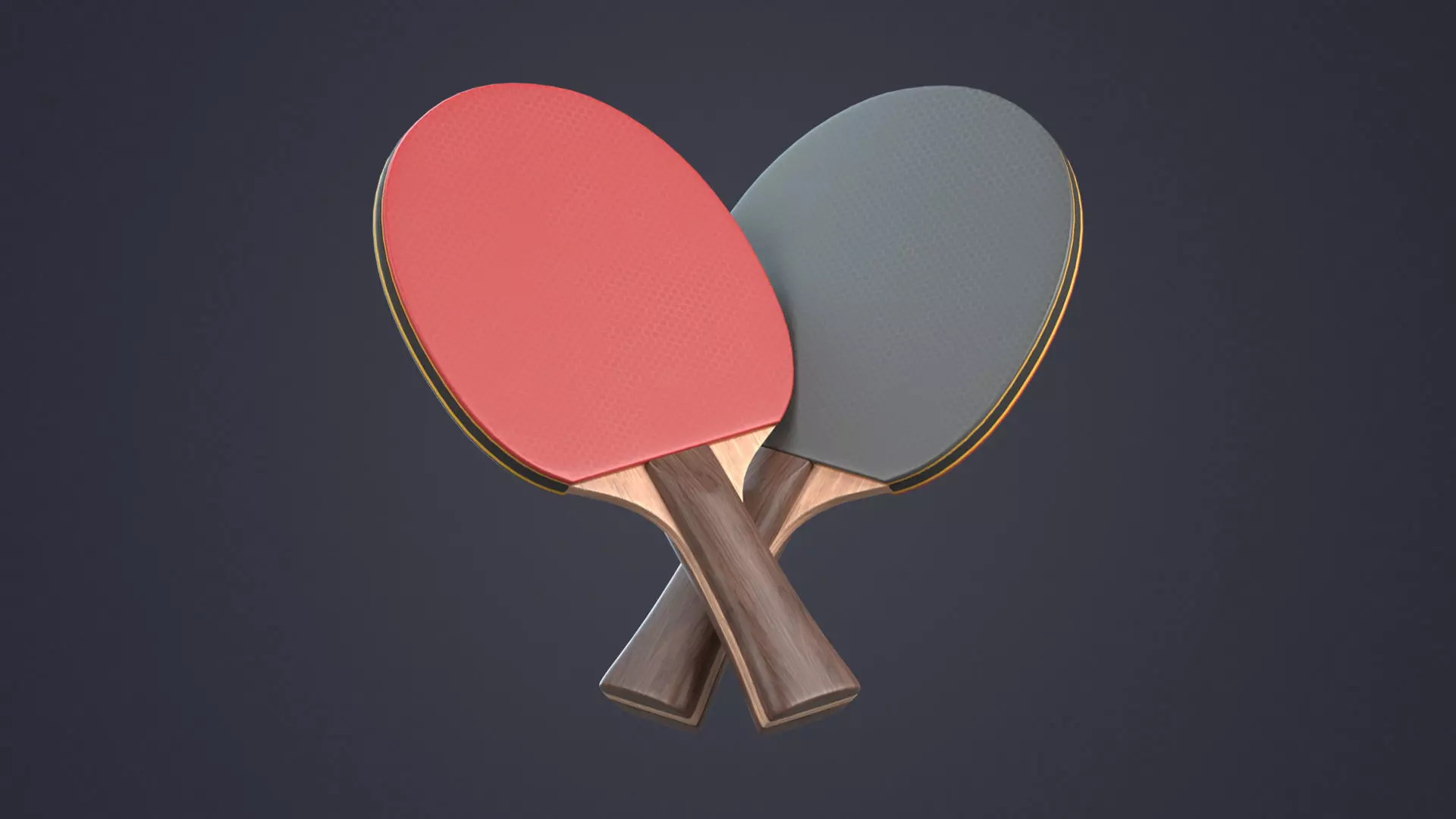 Table Tennis Racket Low-poly 3D model_0