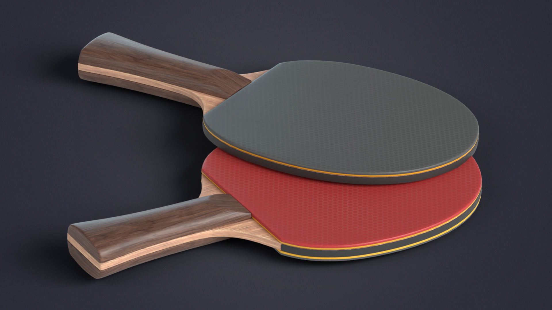 Table Tennis Racket Low-poly 3D model_6
