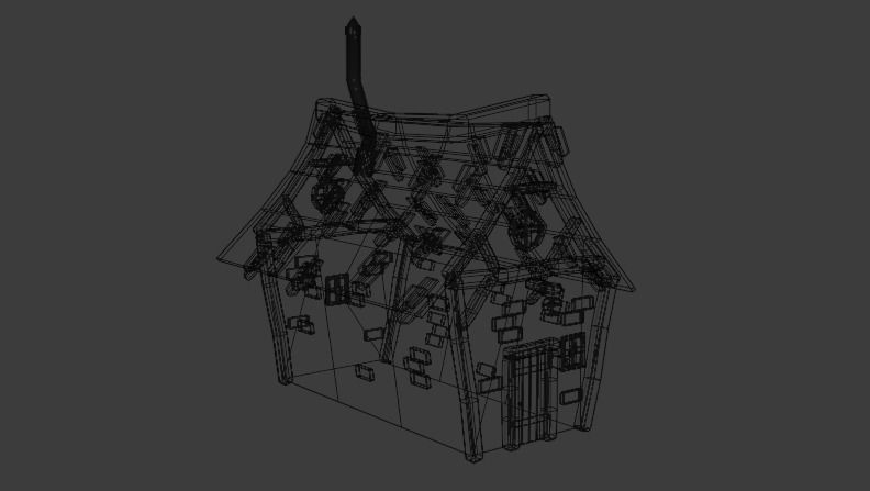 Low Poly Cottage house Free low-poly 3D model_3