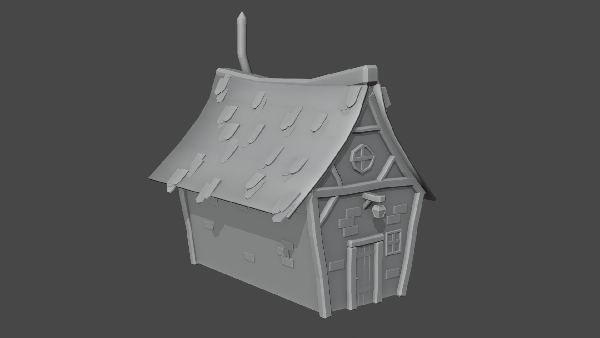 Low Poly Cottage house Free low-poly 3D model_1