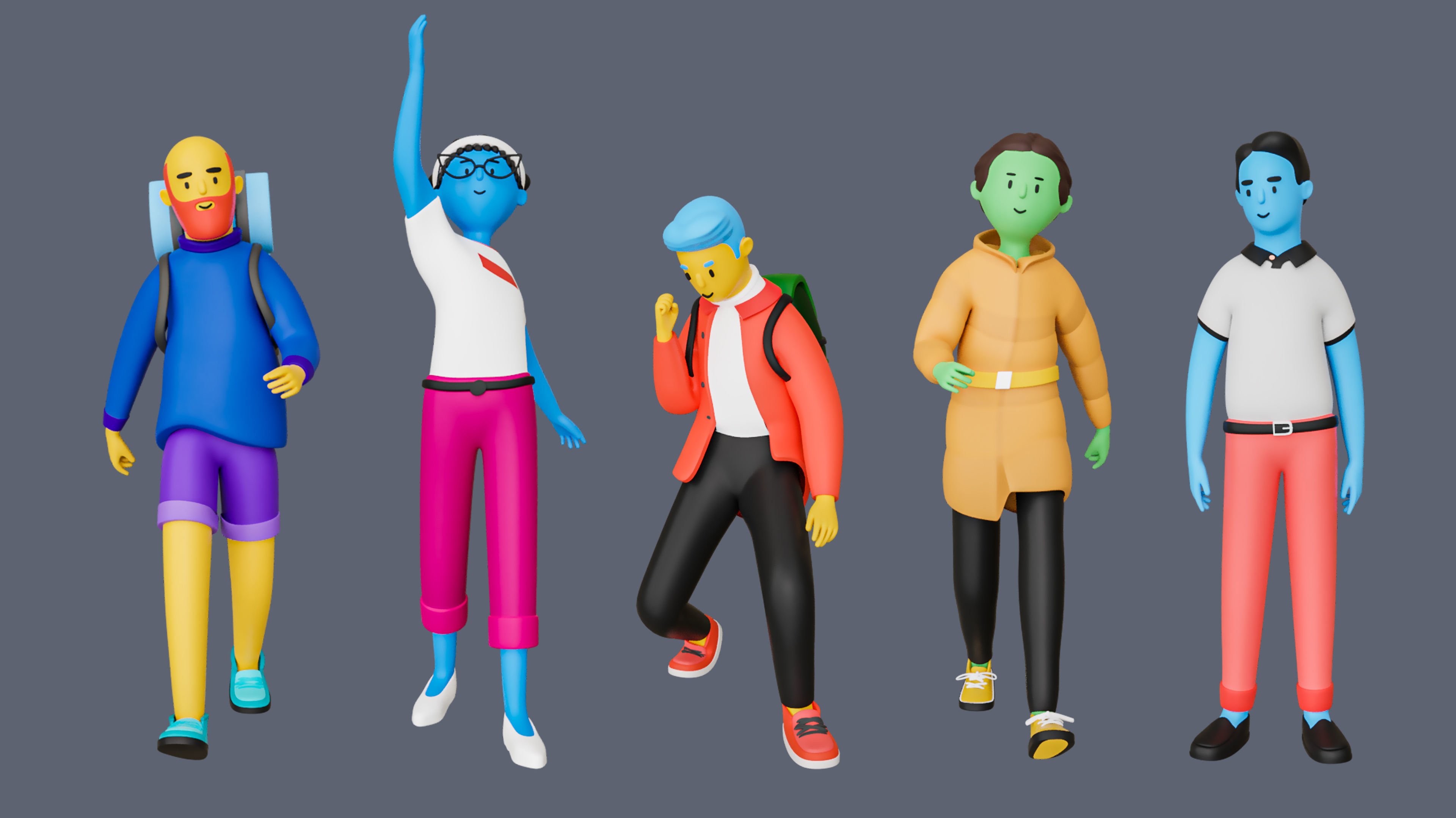 Casual Characters 3 Low-poly 3D model_6