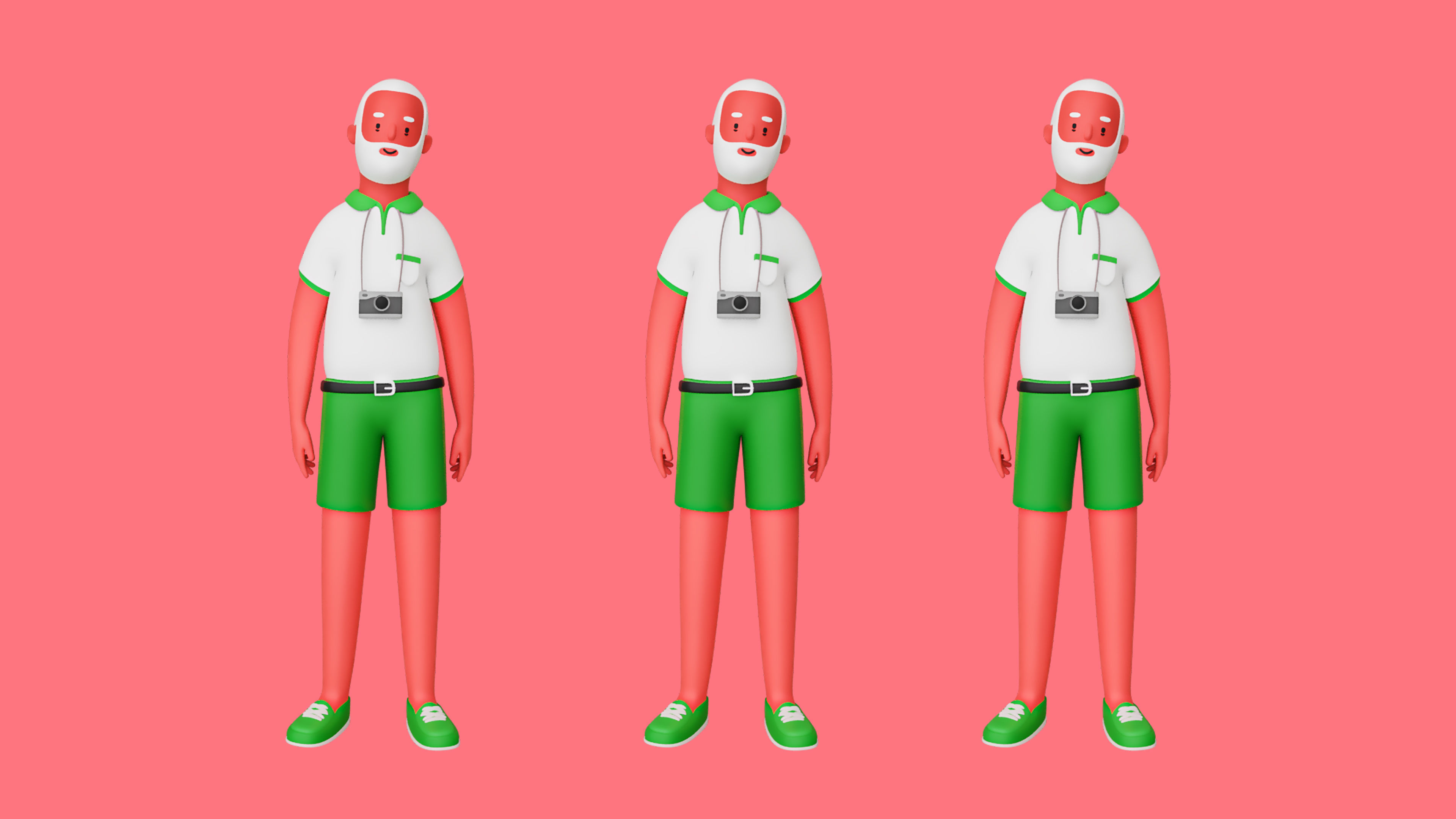 Casual Characters 3 Low-poly 3D model_15