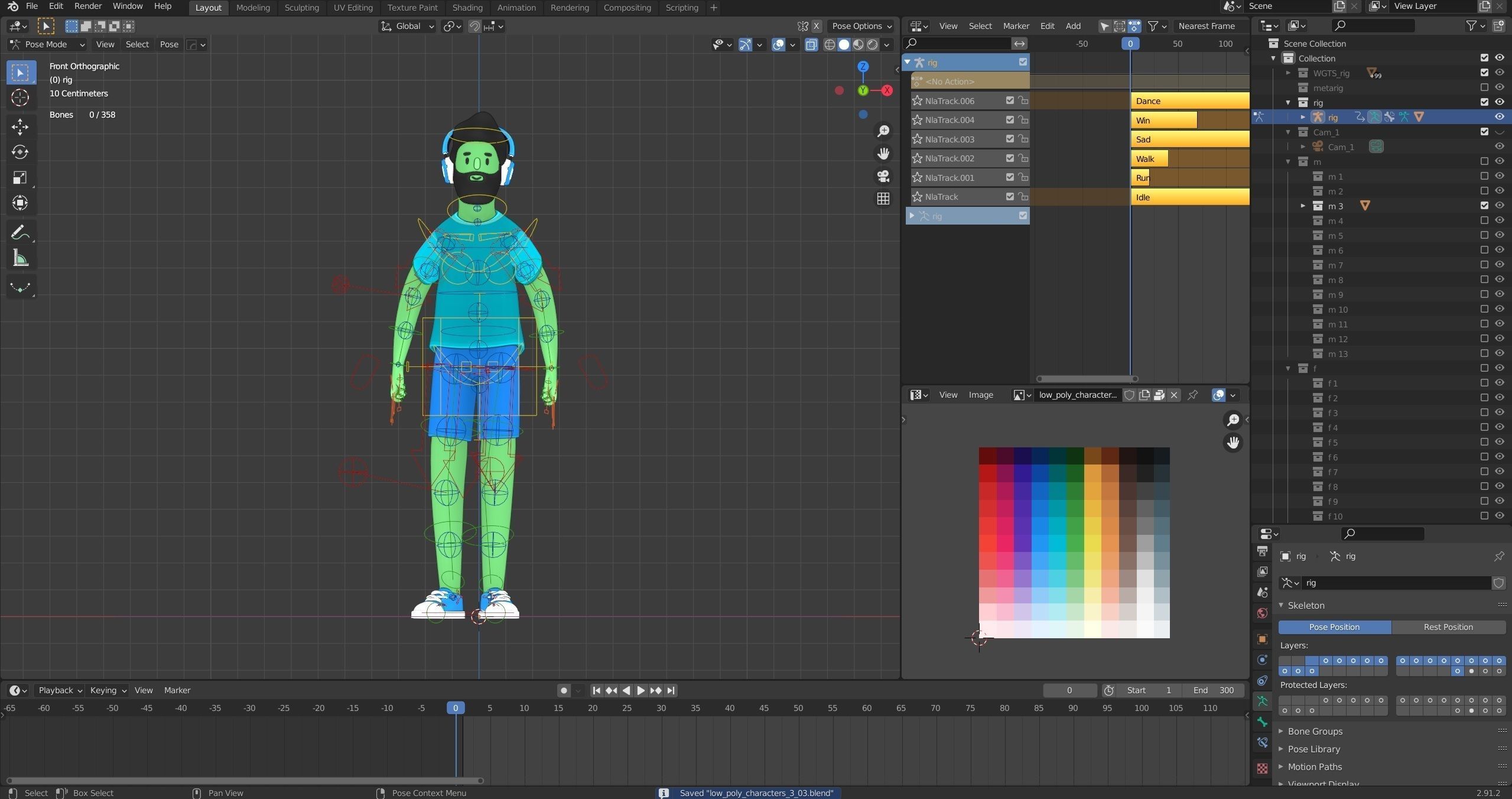 Casual Characters 3 Low-poly 3D model_17