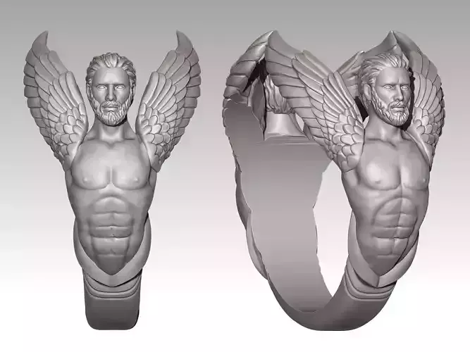 Angel Ring Sculpture jewelry gold