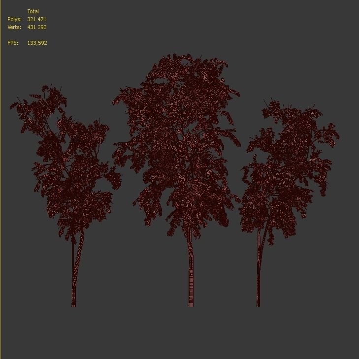 Birch tree set 9 3D model_5