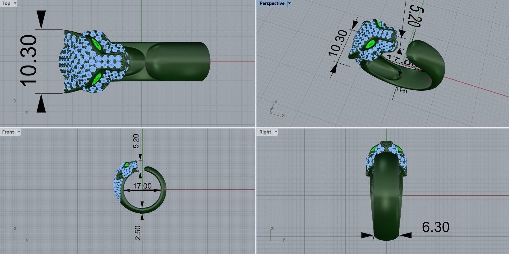 panter ring 3D print model_1