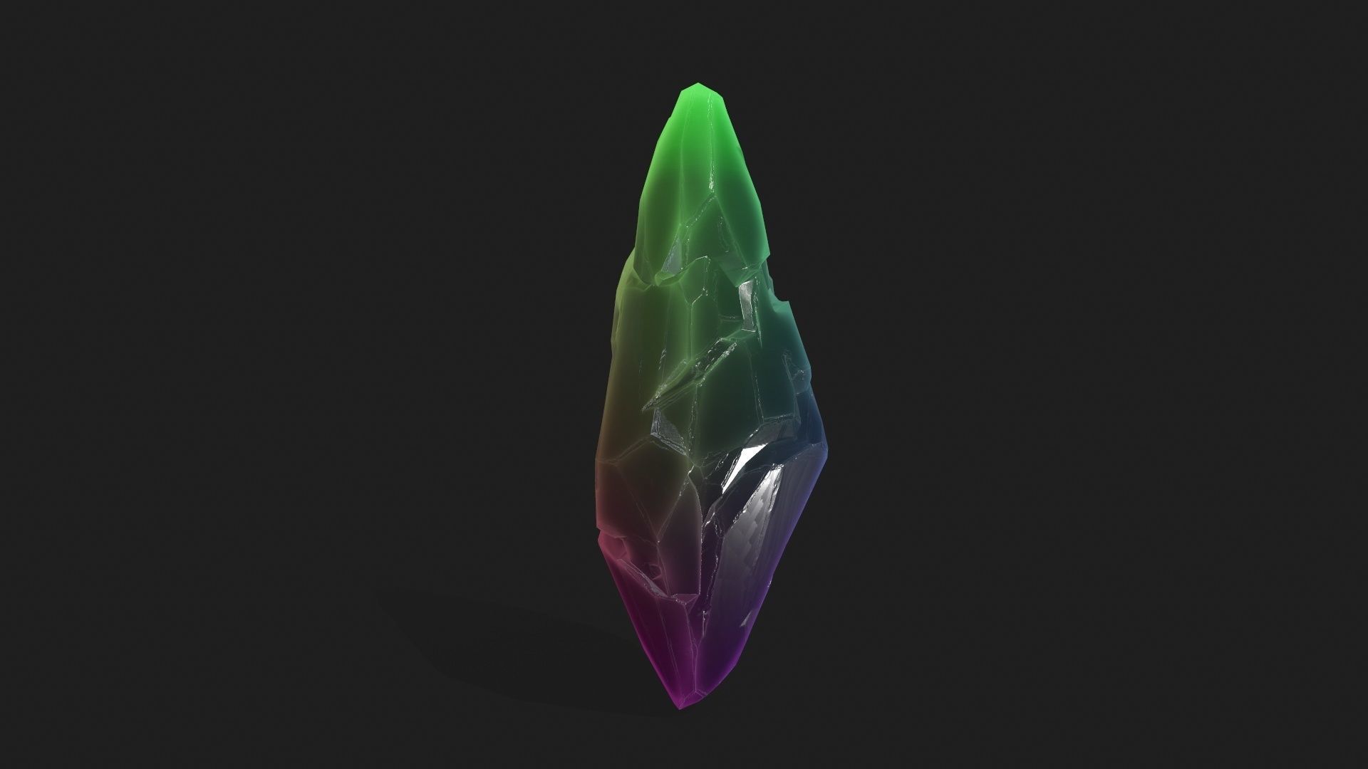 crystal set Low-poly 3D model_4