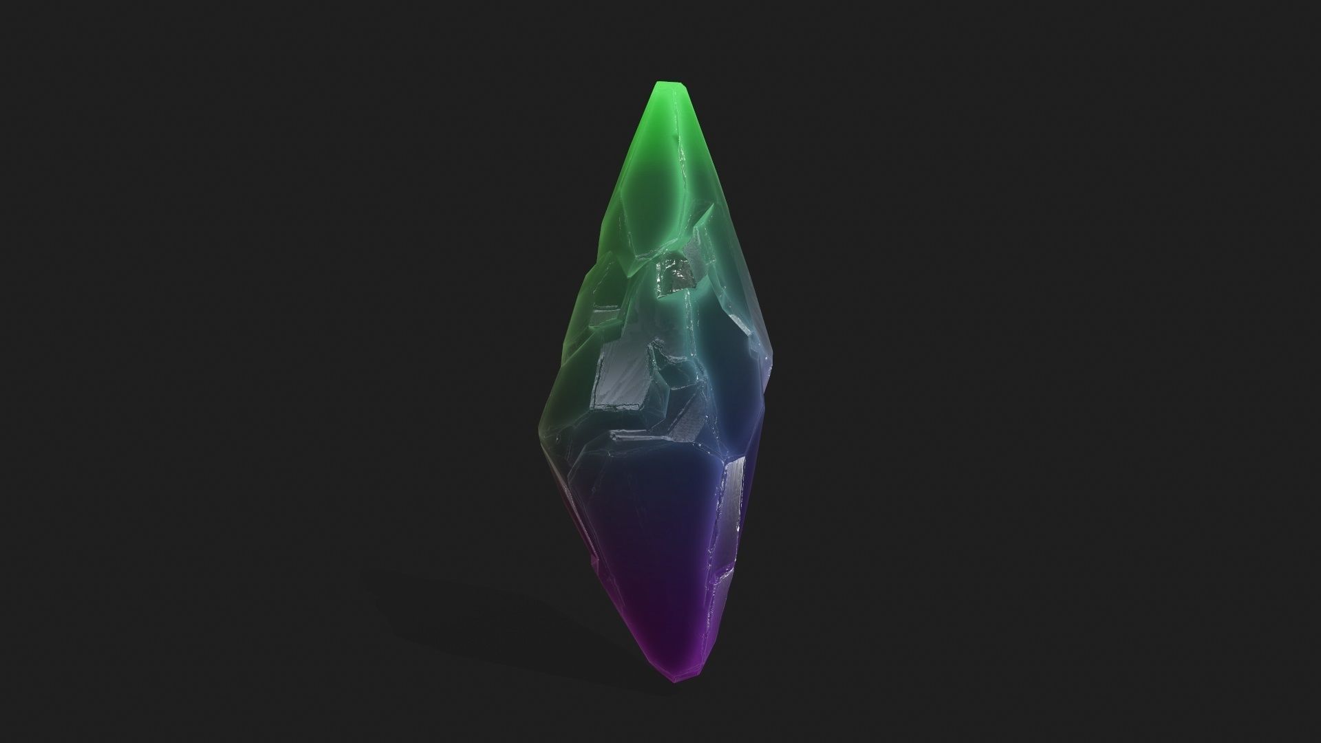 crystal set Low-poly 3D model_3