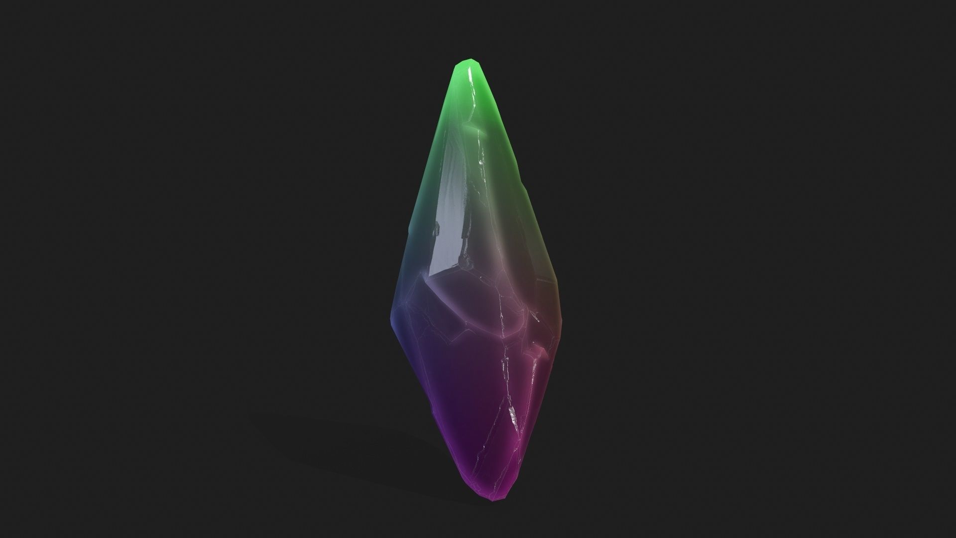 crystal set Low-poly 3D model_16