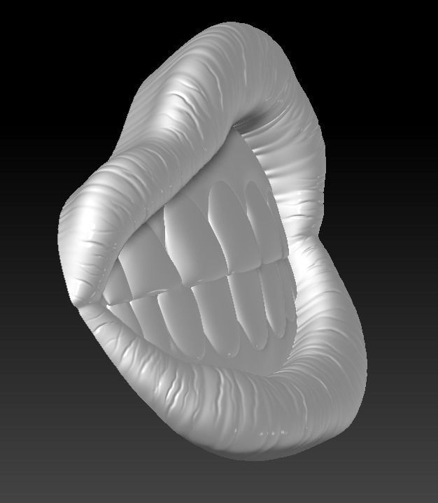 LIPS W TEETH DECOR 3D print model_8